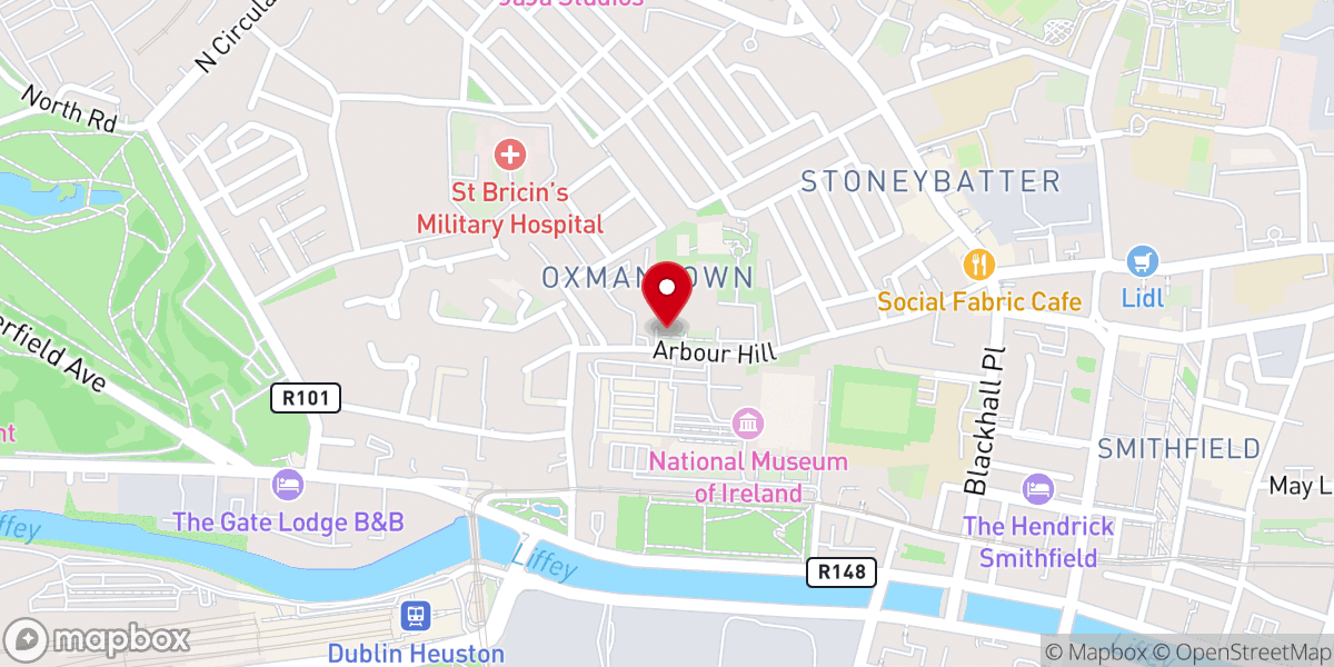 Map showing location of Arbour Hill Prison