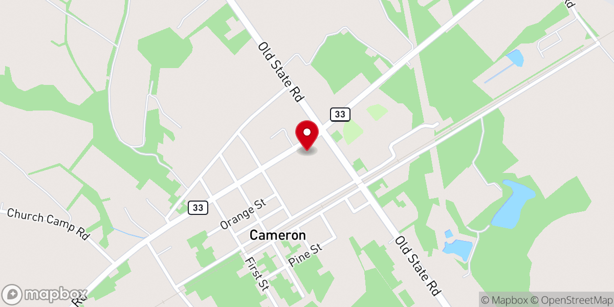 Map showing location of Cameron Southern Methodist