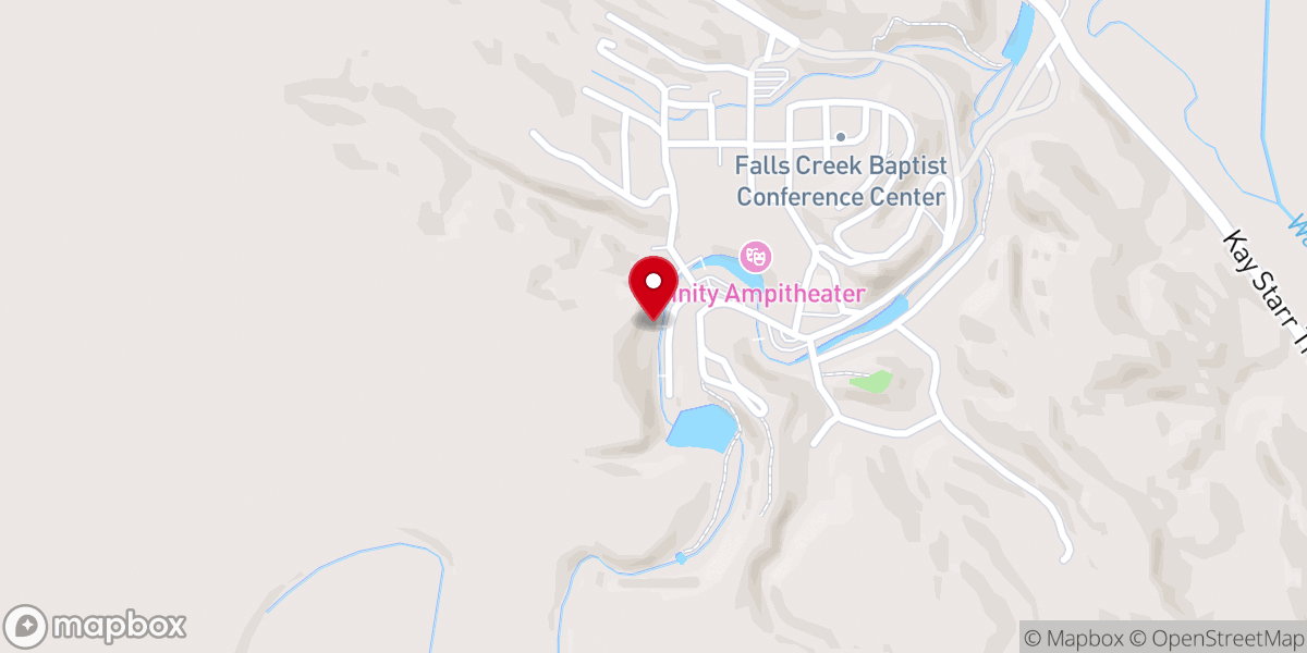 Map showing location of Guthrie First Southern Falls Creek Cabin