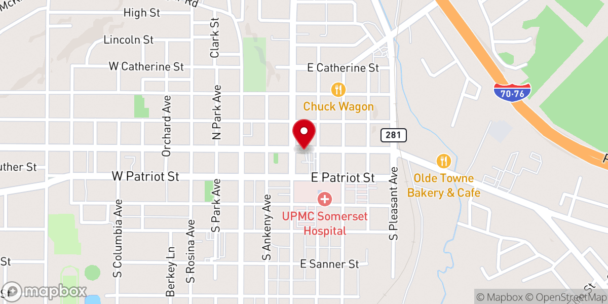Map showing location of Faith Lutheran Church Parsonage