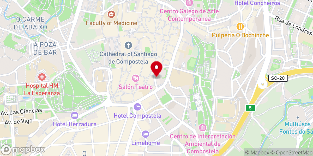 Map showing location of Iglesia de la Compañía de Jesús