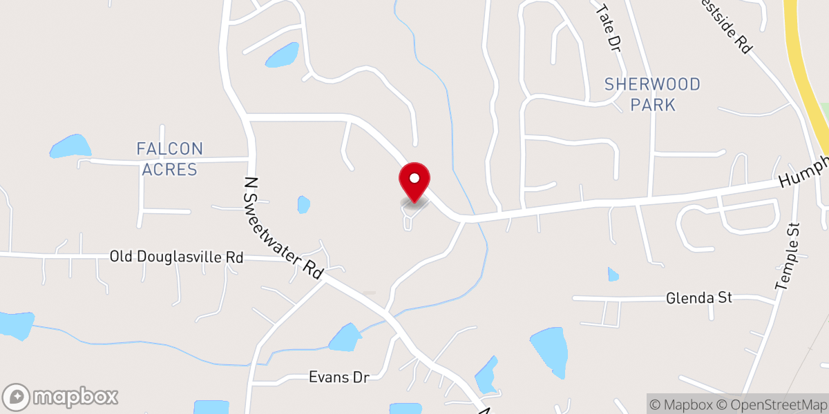 Map showing location of Atlanta Ghanaian Seventh-day Adventist Church
