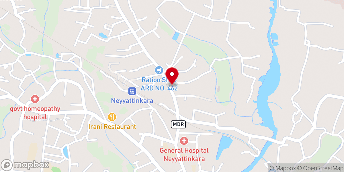 Map showing location of Bethel Lutheran Church ( I.E.L.C ), Neyyattinkara