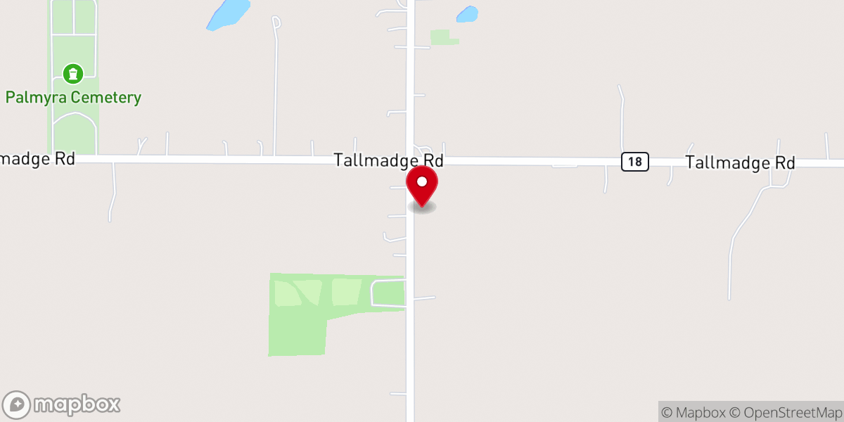 Map showing location of Palmyra United Methodist Church