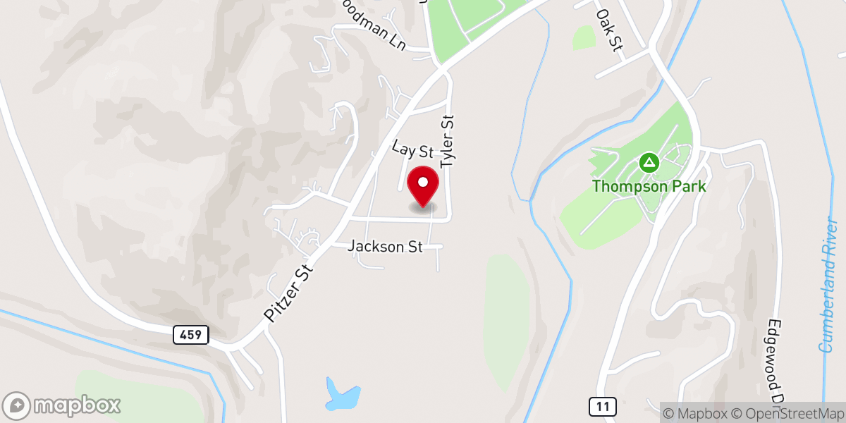 Map showing location of Apple Grove Baptist Church