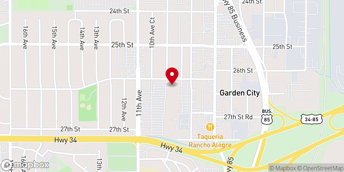 Map showing location of Victory Outreach Church of Greeley