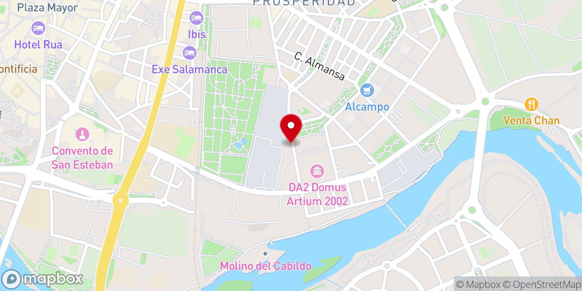 Map showing location of Iglesia Evangélica Av. de las Artes