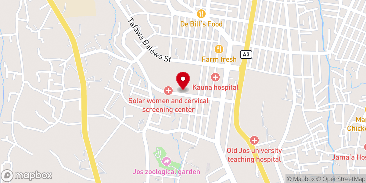 Map showing location of Ebomi Ministry Jos