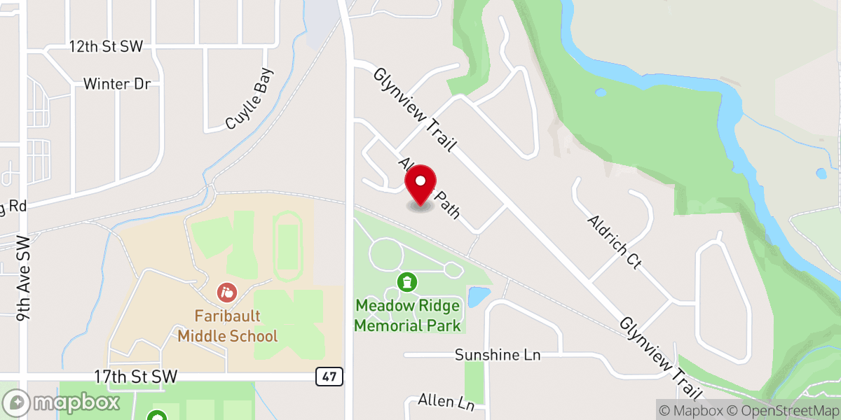 Map showing location of Faribault Seventh-Day Adventist Church
