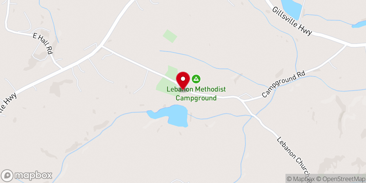 Map showing location of Lebanon Methodist Church