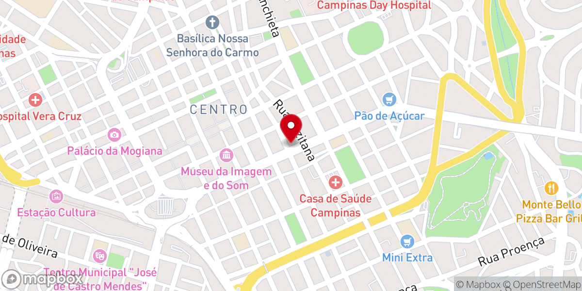 Map showing location of Igreja Batista Central de Campinas