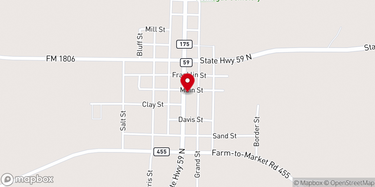 Map showing location of United Methodist Church