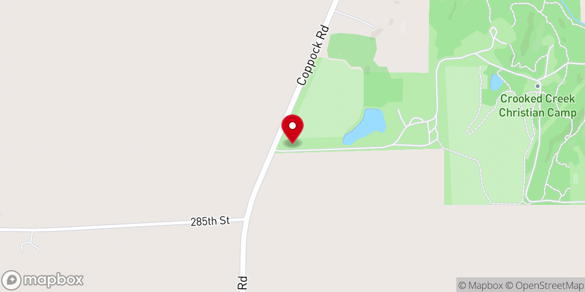 Map showing location of Crooked Creek Christian Camp