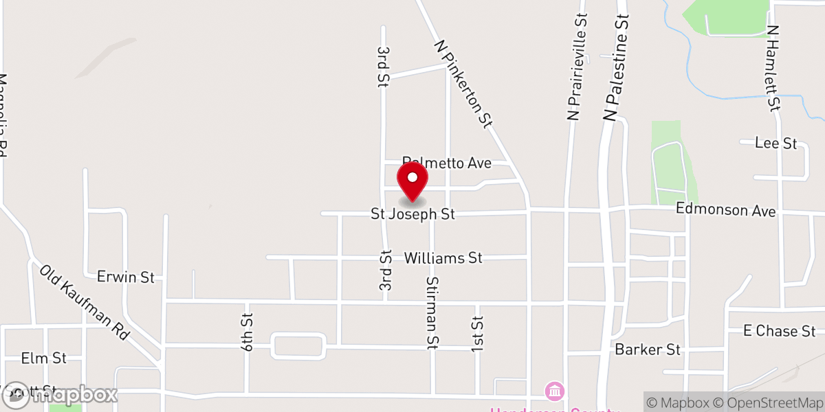 Map showing location of New Growth Baptist Church