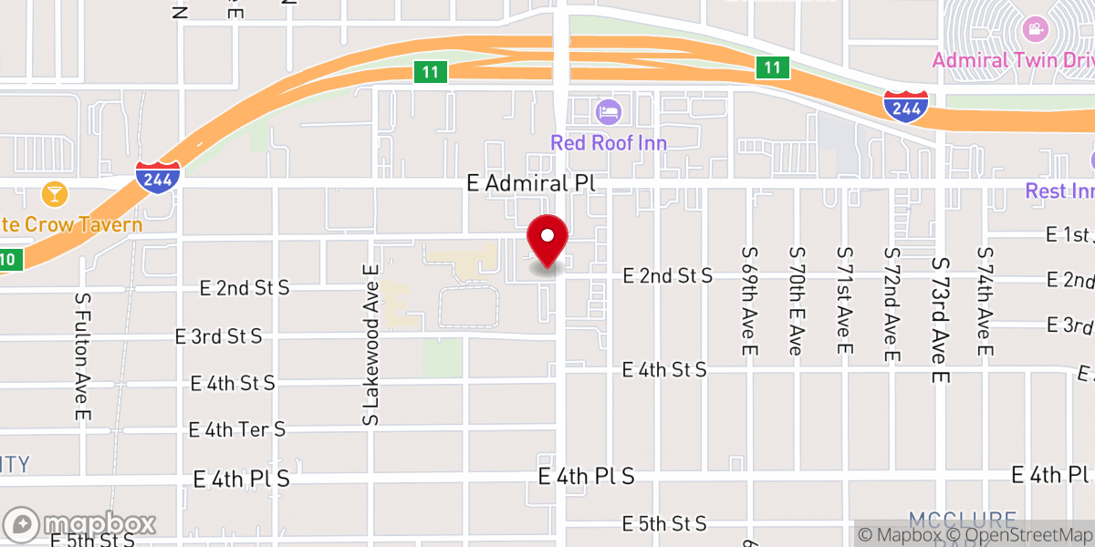 Map showing location of Our Savior Lutheran Tulsa