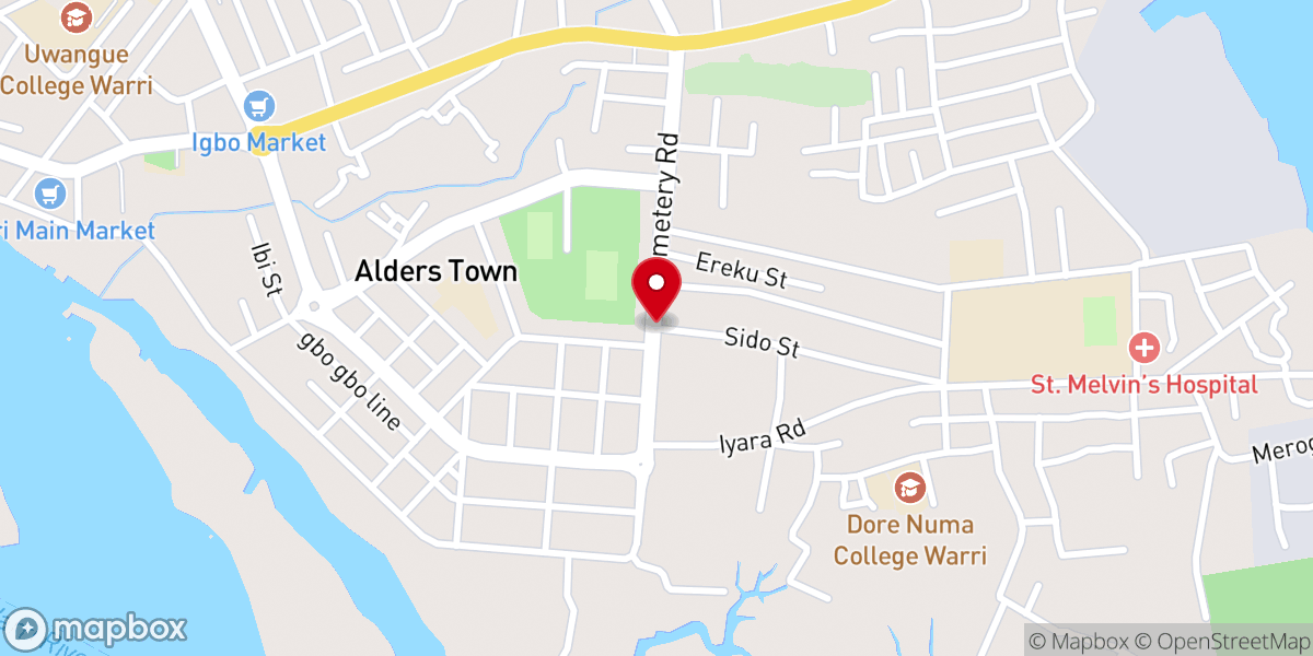 Map showing location of Emmanuel Baptist Church
