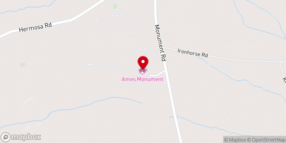 Map showing location of Ames Monument State Historic Site