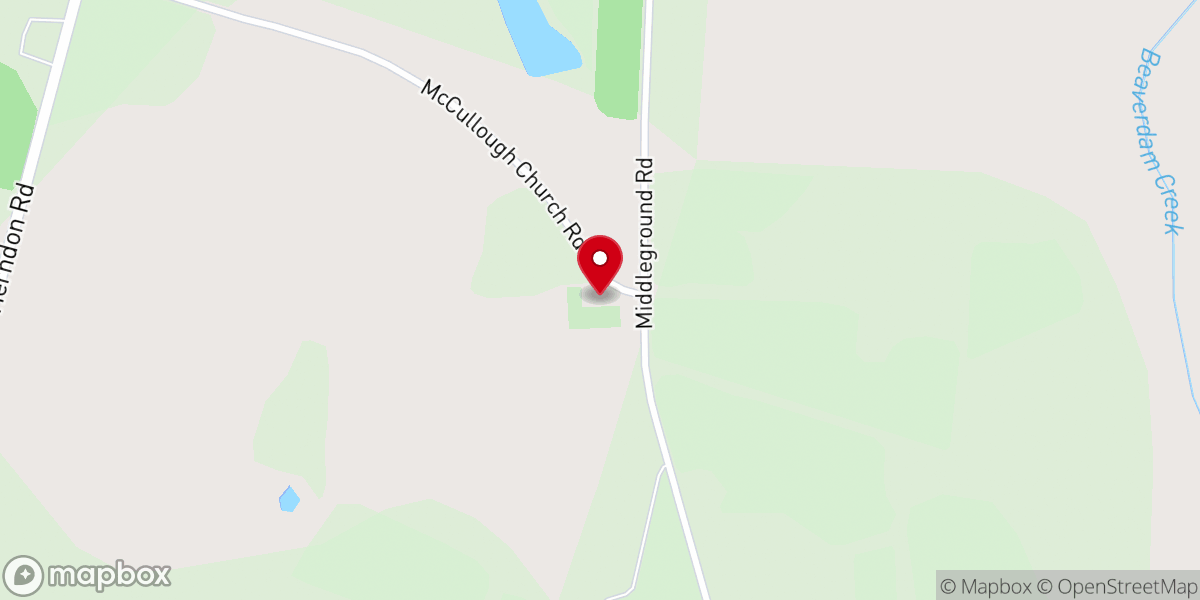 Map showing location of McCullough Covenant Baptist Church