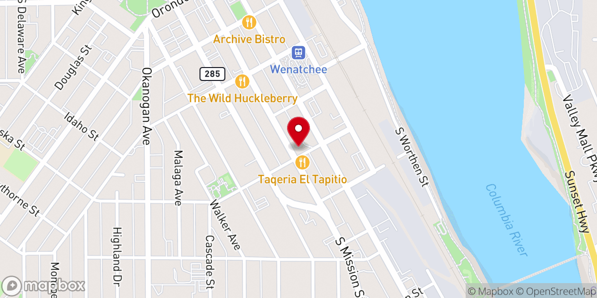 Map showing location of Praise Center