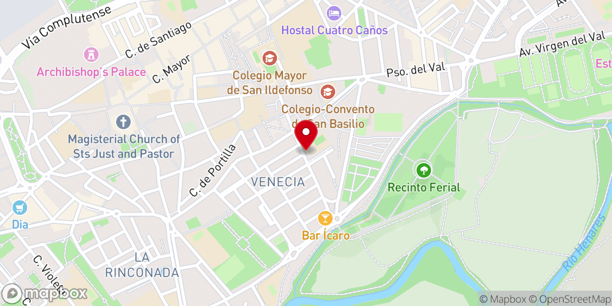 Map showing location of Casa de Acogida San Juan Pablo II