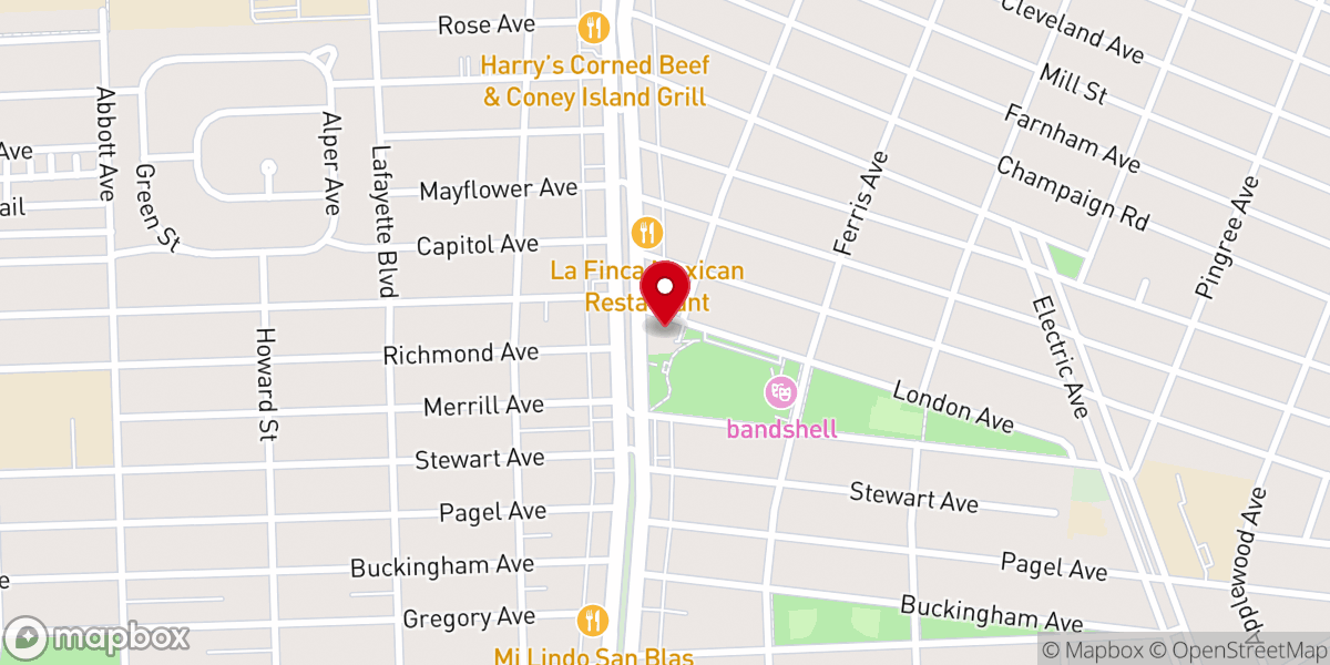 Map showing location of First Baptist of Lincoln Park