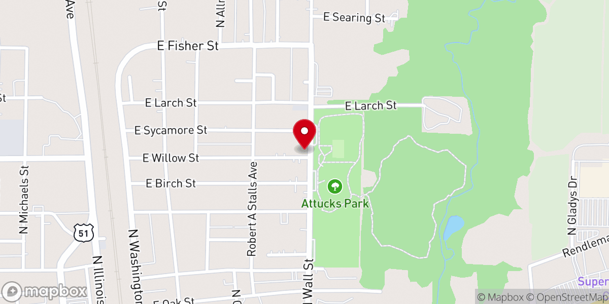 Map showing location of Greater Gillespie Temple