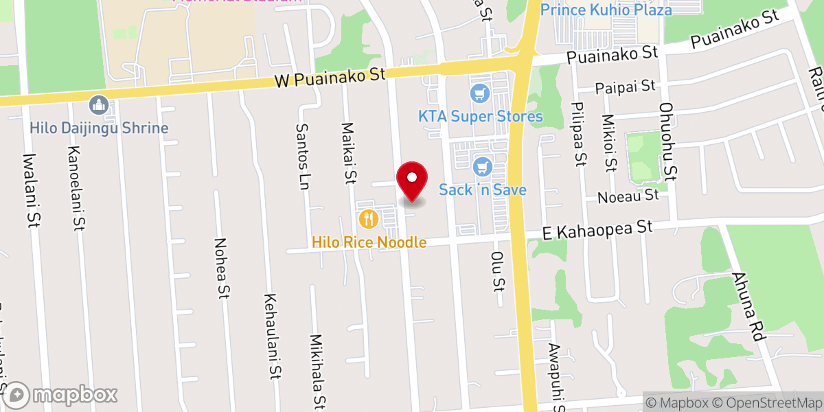 Map showing location of Ohana Church