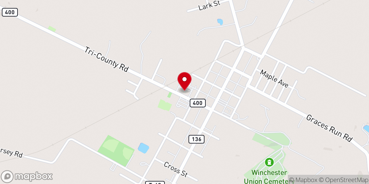 Map showing location of Winchester Church of Christ in Christian Union
