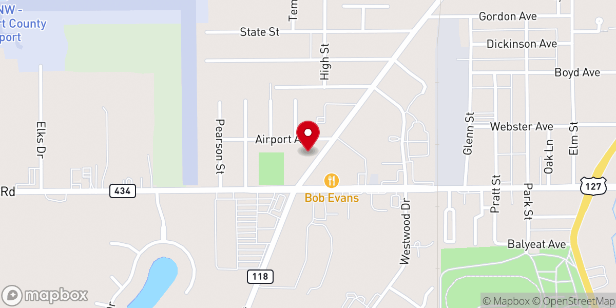 Map showing location of Van Wert Apostolic Church