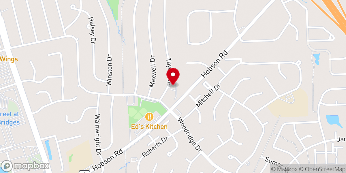 Map showing location of Woodridge Baptist Church