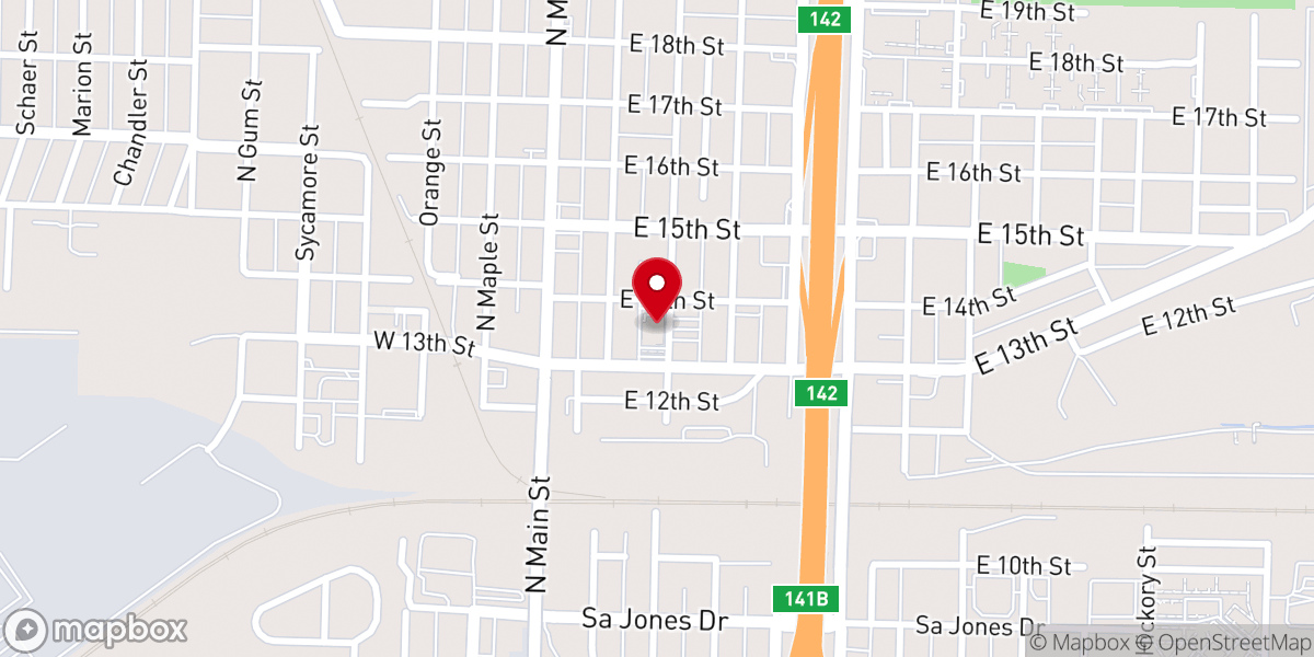 Map showing location of Pilgrim Progress Baptist Church