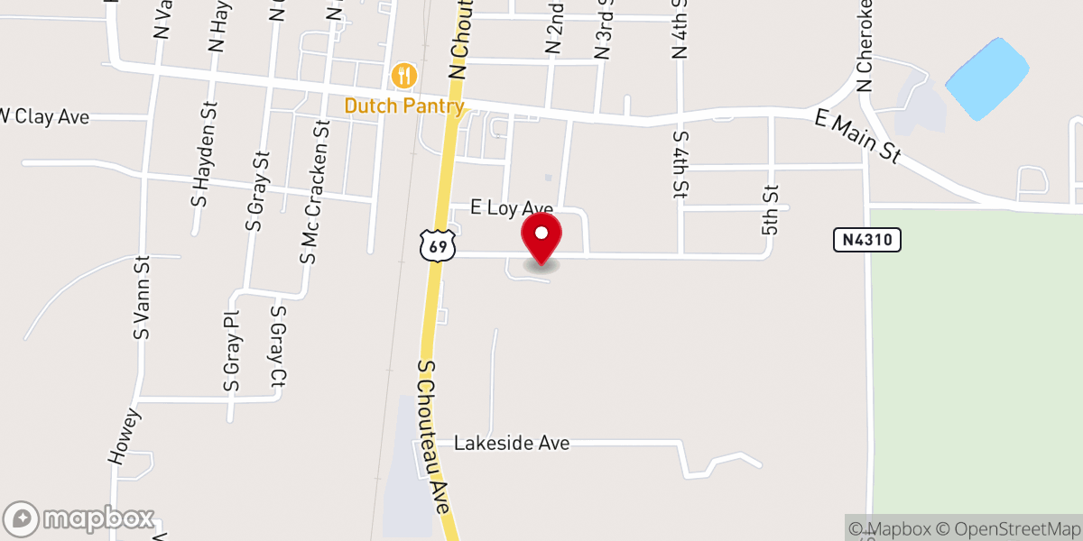 Map showing location of Meadowbrook Nursing Center