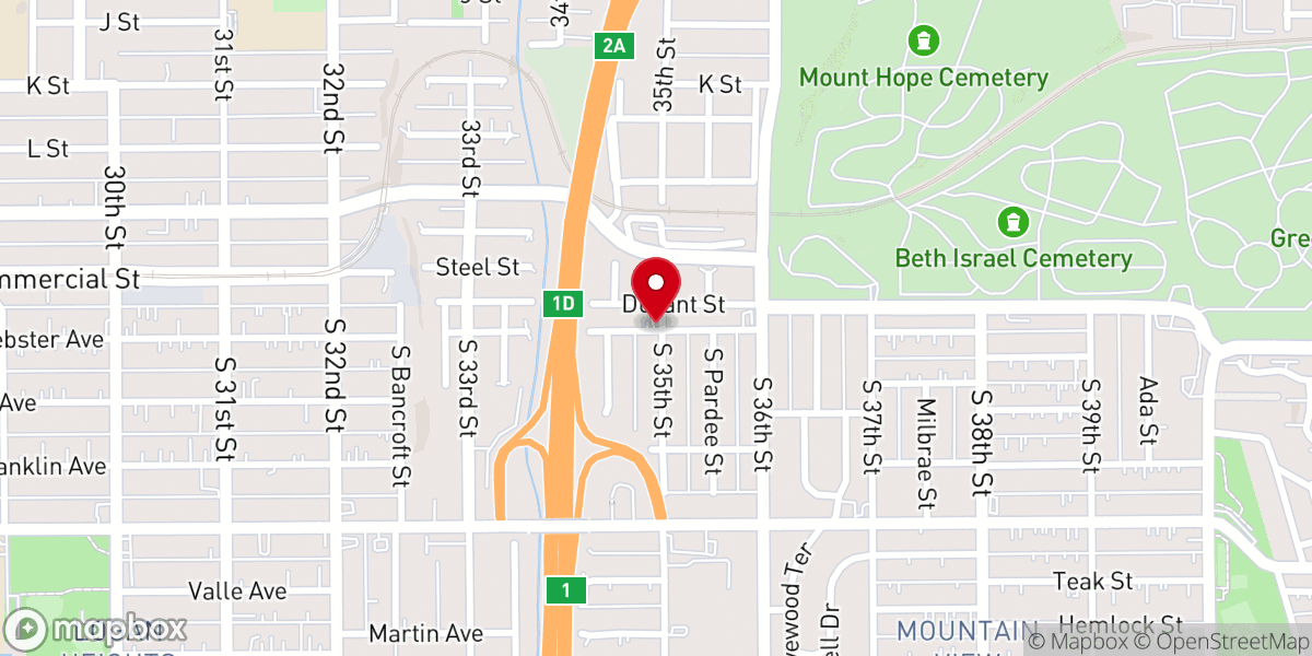 Map showing location of Mount Olive Baptist Church
