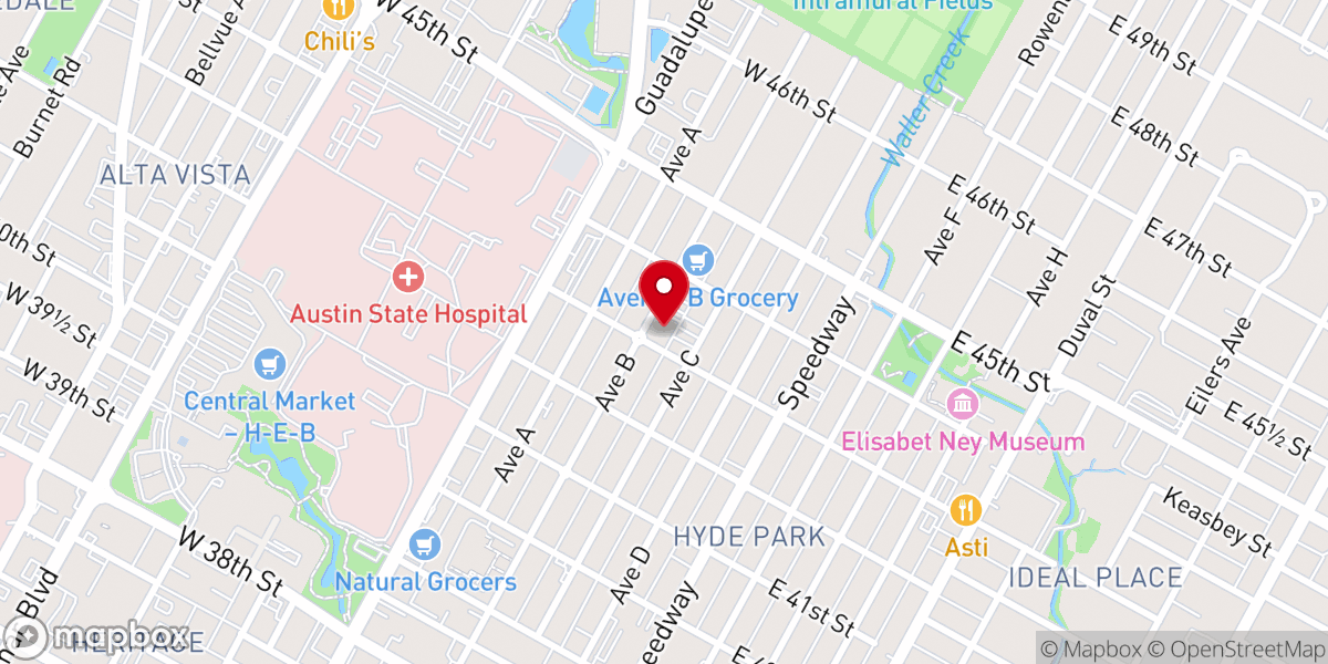 Map showing location of Church of Christ in Hyde Park