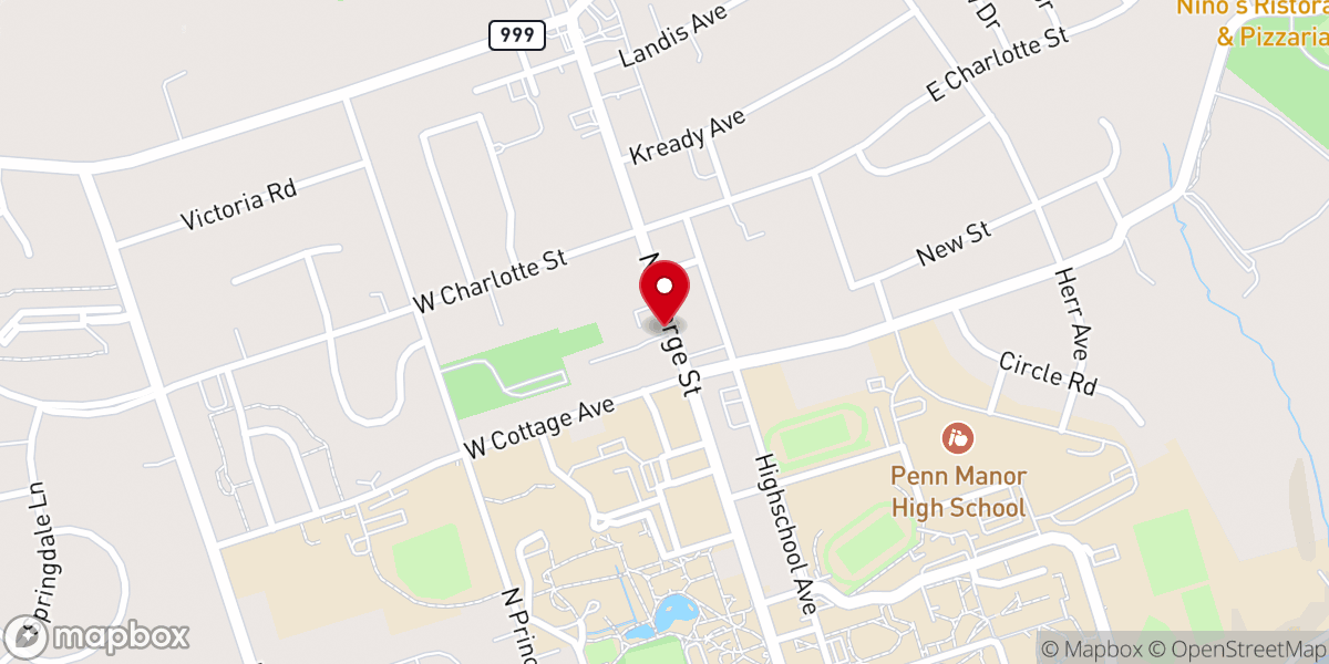 Map showing location of Zion Church of Millersville