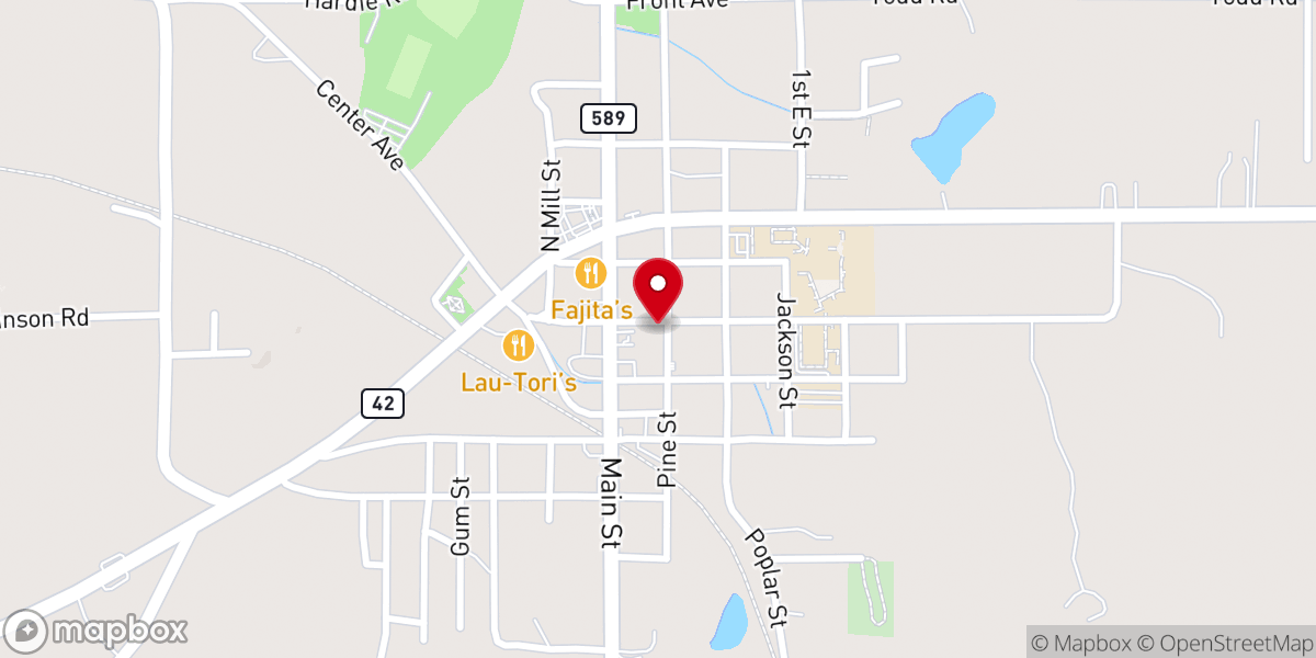 Map showing location of Sumrall Methodist Church
