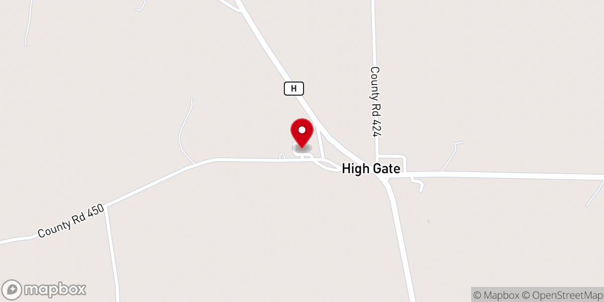 Map showing location of High Gate Baptist Church