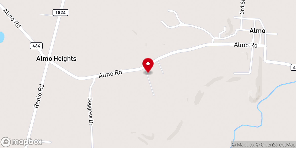 Map showing location of Almo Church of Christ