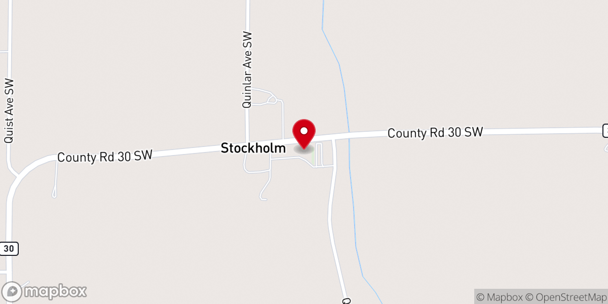 Map showing location of Stockholm Lutheran Church