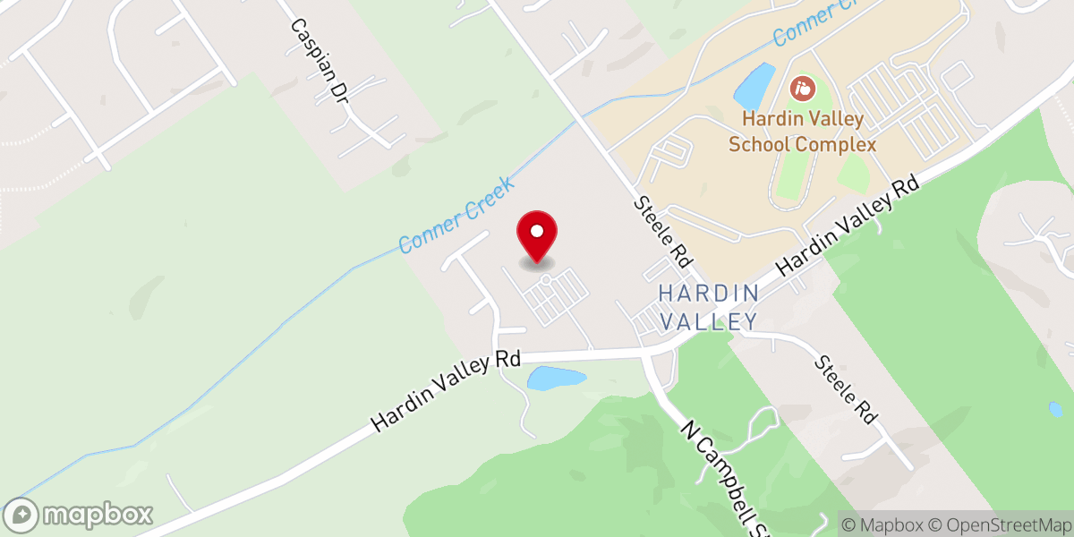 Map showing location of Hardin Valley Church of Christ