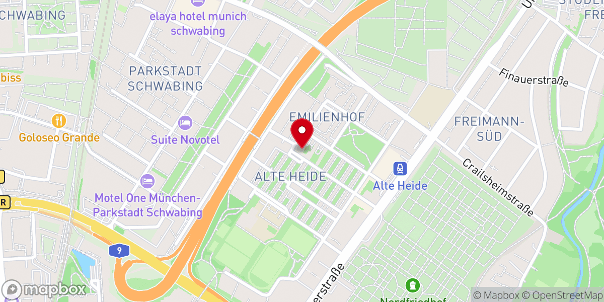 Map showing location of Freie evangelische Gemeinde (FeG) München-Nord