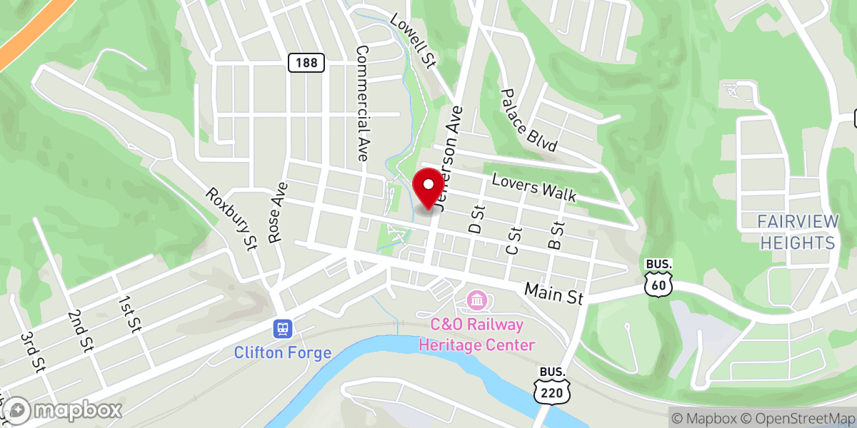 Map showing location of Alleghany Highlands Community Services