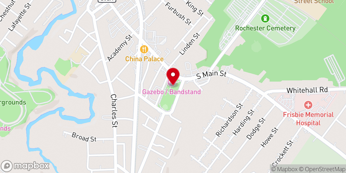 Map showing location of Rochester Common