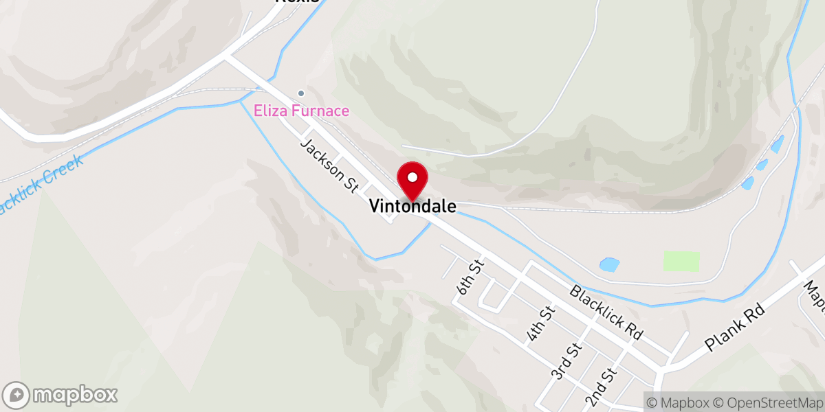 Map showing location of Vintondale
