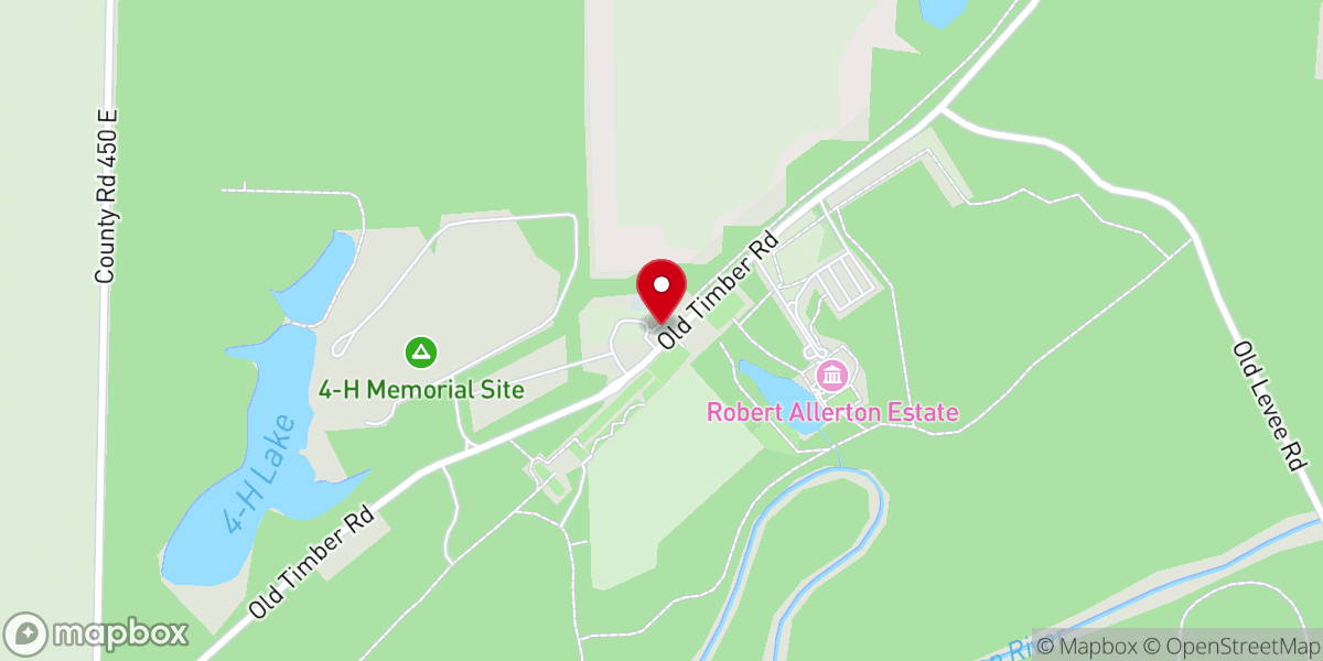 Map showing location of The Studio at Allerton Park & Retreat Center