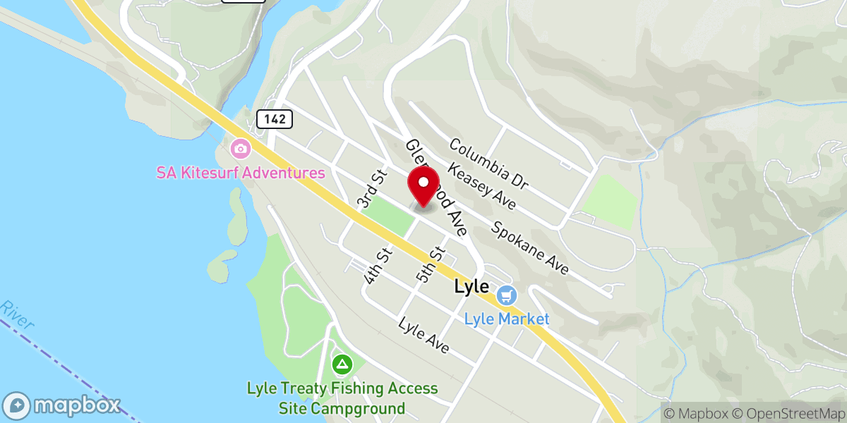 Map showing location of Lyle United Methodist Church