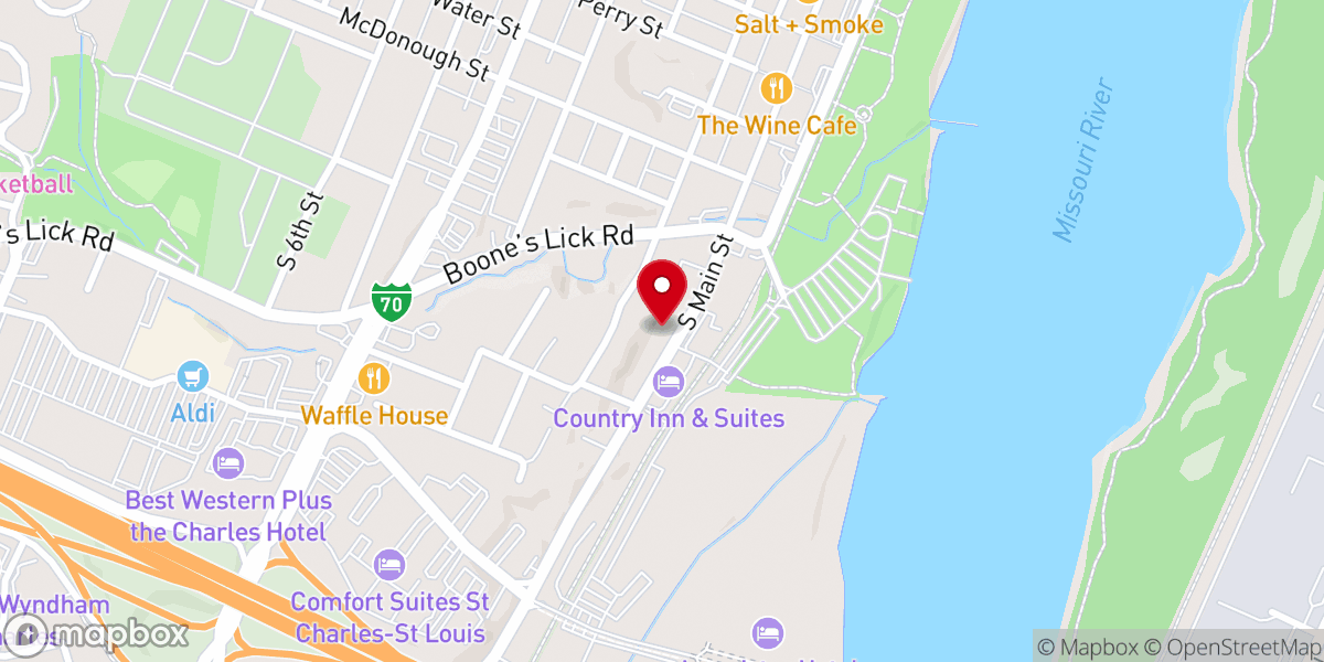 Map showing location of Le Belle Coeur