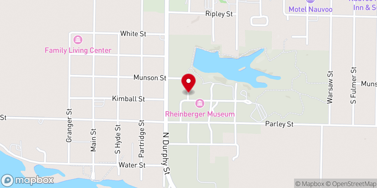 Map showing location of Nauvoo State Park