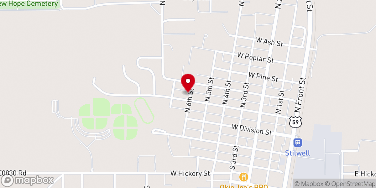 Map showing location of Impact Church Stilwell Campus
