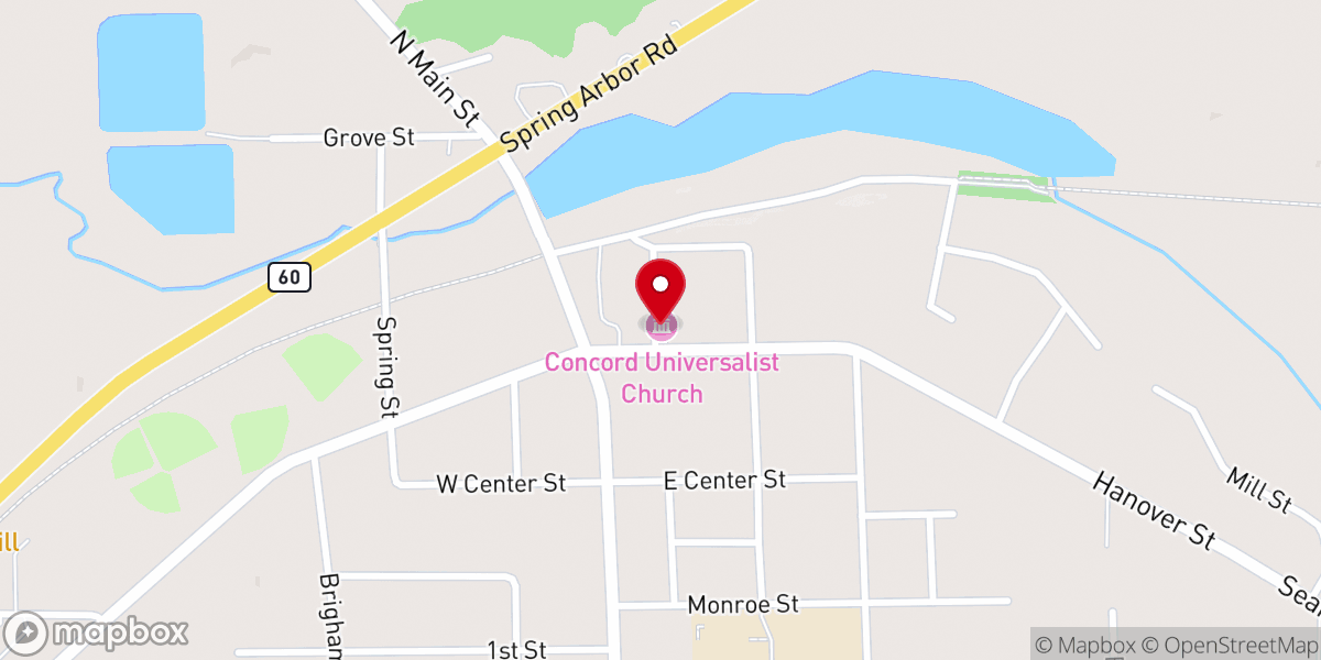 Map showing location of First Universalist Church